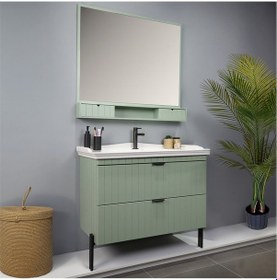 Resim Kobos Noble 100 Cm Banyo Dolabı Seti Mint Yeşil 