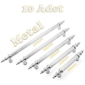 Resim Tuana Rustik Alüminyum Metal Lüks Modern Mobilya Çekmece Mutfak Dolabı Kulpu Krom-krom 224mm 10 Adet Krom-krom 