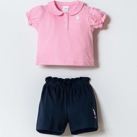 Resim U.s. Polo Assn. Kız Bebek Pembe Şort Takım 5274-50152 Pembe 