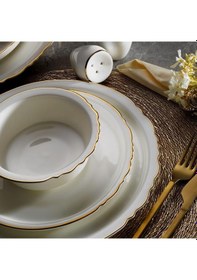Resim Massimo Rumi Gold 60 Parça Yemek Takımı Beyaz 