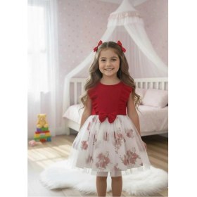 Resim Retro Women Kız Çocuk Pamuklu Çiçekli Tütülü Doğum Günü Özel Gün Abiye Günlük Prenses Elbise 