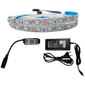 Resim Bluetooth Kontrol Rgb Şerit Led Set 5050 Ledli 3çipli 10metre Ip20 