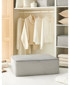 Resim Ocean Home Textile Büyük Boy Gri Balıksırtı Baza Altı Hurç 62 x 46 x 22 cm 