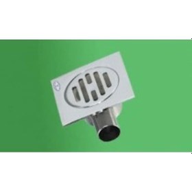 Resim Sökmenler 10X10 50 Yandan Çıkış Pirinç Döküm Krom Kare Yer Sifonu 