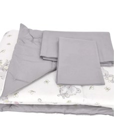 Resim Hype Store Bebek El Yapımı Koala Desenli Yorgan Çarşaf ve Yastıklı Üçlü Set (Gri) 