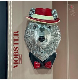 Resim Kırmızı Duvar Heykeli Kurt Gangster Sanat, Kalpsiz, Özverili, Ma 