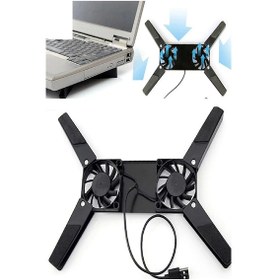 Resim 2 Fanlı Notebook Soğutucu Portatif Katlanabilir Laptop Soğutucu Fan Usbli Stand Bilgisayar Fanı 