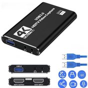 Resim Willowhaven 4k Usb 3.0 Hdmı Video Capture Kartı Canlı Yayın Oyun Yapma Hd 1080p Kompakt Ses Girişli Siyah 