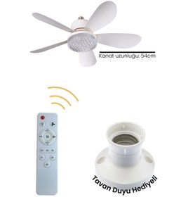 Resim Spech Power Rbr Tavan Vantilatörü 3 Renk Led Işık 3 Kademe Hız Modu Sessiz 5 Kanat Kumandalı. 