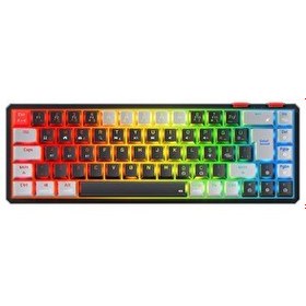Resim Rampage Yoru Mini Pro Q Outemu Red RGB 2.4GHz BT5.0 Type-C 5 Bağlantı Mekanik Gaming Klavye Siyah Gri 