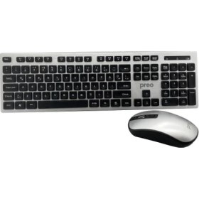 Resim Preo My Keymouse KM06 Zarif Tasarım Kablosuz Klavye Mouse Set Gümüş 