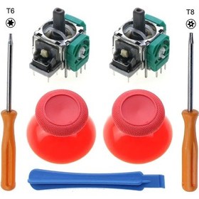 Resim Red-jcd Xbox One Serisi Sx Denetleyici 3d Analog Sensör Modülü Rocker Joystick W Thumbstick Cap T8 T6 Tornavida Aracı 