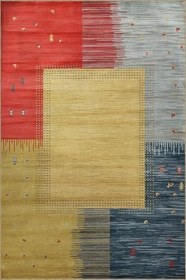 Resim rugs modern Çok Renkli Köşe Soyut Kare Bölme Desenli Kreatif Modern Dekoratif Halı 2326, 80 x 240 