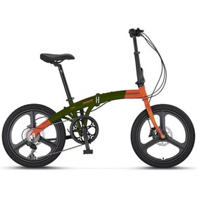 Resim Mosso MARINE-20-2D-7V KATLANIR BİSİKLET 310H 20 JANT 7 VİTES HAKİ TURUNCU 