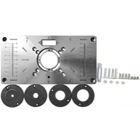 Resim Wezone 4 Halkalı Alüminyum Yönlendirici Tabla Plakası Ve Ahşap İşleme Tezgahı Aksesuarları Seti 