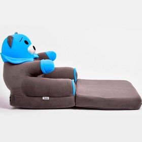 Resim Beibons Anti Bakteriyel Portatif Katlanabilir Sünger Çocuk Koltuğu - Panda, Ayıcık Koltuk Gri Mavi 