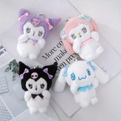 Resim 1 Adet Sanrio Kuromi, Yapay Yeşim Gudou & My Melody Peluş Köpek Oyuncak - Yumuşak Polyester Sevimli Küçük Köpekler İçin Pelüş Oyuncaklar, Sevgililer Günü ve Cadılar Bayramı Hediyesi, Koleksiyonluk Karakter Dolu Hayvan Figürü 