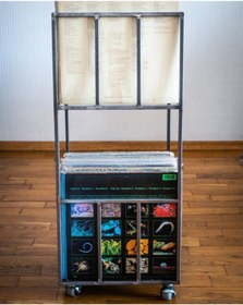 Resim İlgi Trafik Plaklık Metal Ayaklı Dekoratif Dergilik Kitaplık 