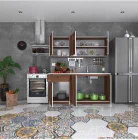 Resim Kenzlife Hazır Mutfak Seti Heyula Cvz 180 Cm Genişlik Üst Tezgahsız 