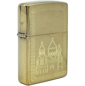 Resim Zippo Old Chapel Dizayn Çakmak Sarı 