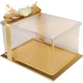 Resim mixefor Söz Nişan Hediye Bohça Kutusu -Pleksi Kutu -35 cm x 25 cm x 20 cm Ölçülerinde Altın Renk Çerçeve 