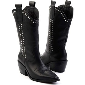 Resim Siyah Hakiki Deri Kadın Bot & Bootie K02041200003 Siyah 