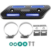 Resim Motorsiklet Egzoz Isıl Koruması Abs Malzeme Isı Yalıtımı Koruyucu Kapak Off-road Crf Evrensel Mavi 