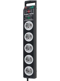 Resim Super Solid Serisi Brennenstuhl 5 Soketli 2.5 Metre 13.500 Mah Akım Korumalı Priz Siyah 