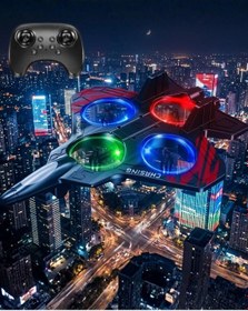 Resim Led Işıklı Oyuncak Drone Fighter Jet Tasarımlı Uzaktan Kumandalı Uçak 