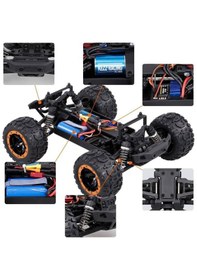 Resim Haiboxing 1/16th scale 4WD Brushless Truck Uzaktan Kumandalı Araba RTR (Mavi) + 1300 mAh 7.4V 2S 30C Lipo Batarya 