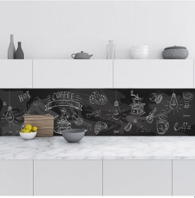 Resim Mutfak Tezgah Arası Folyo Fayans Kaplama Folyosu Coffee Menu 