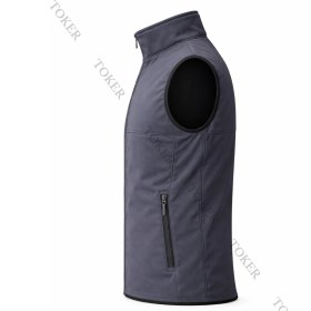 Resim Toker Tekstil Softshell Yelek - Su Geçirmez Kolsuz Günlük Kullanım İçin Füme Renkli 