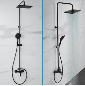 Resim Adell Lento Rain Duş Sistemi Mat Siyah - Duş Bataryası Dahil Mat Siyah 