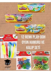 Resim 12 Renk Play-doh Oyun Hamuru Ve Kalıp Seti 