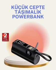 Resim Dahili Konektörlü 20w Hızlı Şarj Mini Taşınabilir Powerbank Çok Renkli 