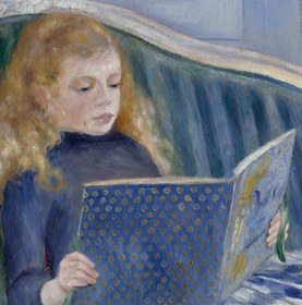 Resim Renoir Children's Afternoon 3D Print: Textured Oil Painting Reproduction - "39"x53" in /100x136 cm / Vintage Gold Frame 