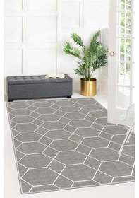 Resim West Home Dijital Baskı Yıkanabilir Kaymaz Taban Salon Halısı Mutfak Halısı Ve Yolluk Wh 462 Grey 