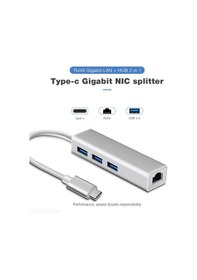 Resim Type C USB Hub USB Type-C To 3 Port USB 3.0 Çoklayıcı 1000 Mbps 