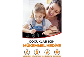 Resim 8.5 Inç Renkli Ekranlı Dijital Yazı & Çizim Tableti Kalemli Grafik Eğitim Tableti Oyuncak Hediyeli 
