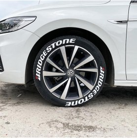 Resim bombtire Bridgestone Lastik Yazısı 2.5 Cm Orijinal Kauçuk 4 Adet Tutkal Orijianal Ürün ® 