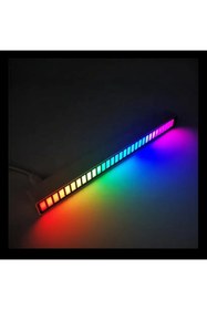 Resim Hightek 2'li Rgb Çubuk Müzik & Ses Animasyonlu Ekolayzer (ŞARJLI-TAŞINABİLİR) Siyah 18cm (2 adet) 