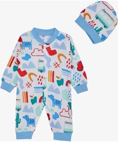 Resim Breeze Erkek Bebek Tulum Desenli Köpekçik Baskılı 0-6 Ay, Beyaz-beyaz Beyaz 