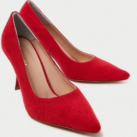 Resim Mubiano Hakiki Deri Mb970-kr Kadın İnce 9 Cm Topuklu Kırmızı Süet Stiletto & Topuklu Ayakkabı Kırmızı 