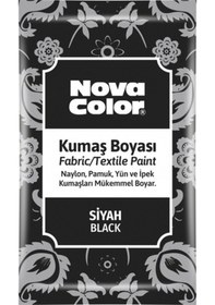 Resim Nova Color Kumaş Boyası Toz 12 Gr Siyah (12 Adet) Nc-904 