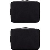 Resim 2x Belge Bilet Çantası Büyük Kapasiteli Sertifika Dosyaları Organizatör Ev Seyahati Için Önemli Öğeleri Saklamak Için Kullanın (Yurt Dışından) 