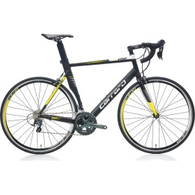 Resim Carraro Race 052 Aero 28 Jant 20 Vites 54 cm Kumpas Fren Yol Bisikleti-Mat Siyah-Sarı-Beyaz 