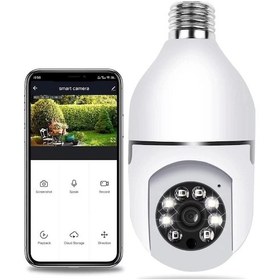 Resim Kablosuz WiFi Ampul 1080p Güvenlik Kamerası İç ve Dış Mekan 2.4GHz WiFi Smart 360 Blm-07 