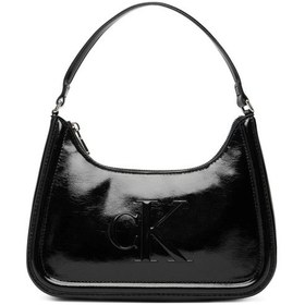 Resim Calvin Klein Kadın Büyük Ck Logolu Kısa Askılı Parlak Deri Siyah Omuz Çantası Lv04f3332g-ub1-12099 Siyah 
