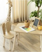 Resim SEAPOL Çocuk Masa Ve Sandalye Takımı Tavsan Naturel1 Model 