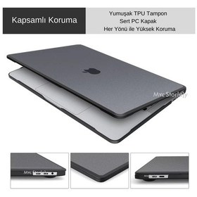 Resim Apple Uyumlu MacBook Air 13.6 İnç M2-m3, Tpu Outdoor Touchıd'li Air M2-m3 A2681 A3113 İle Siyah 